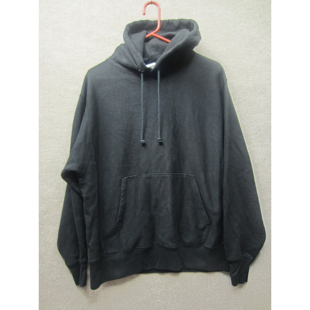 Champion Reverse Weave Hoodie Mens Large Black Sweatshirt GF68 BKC Heavyweight